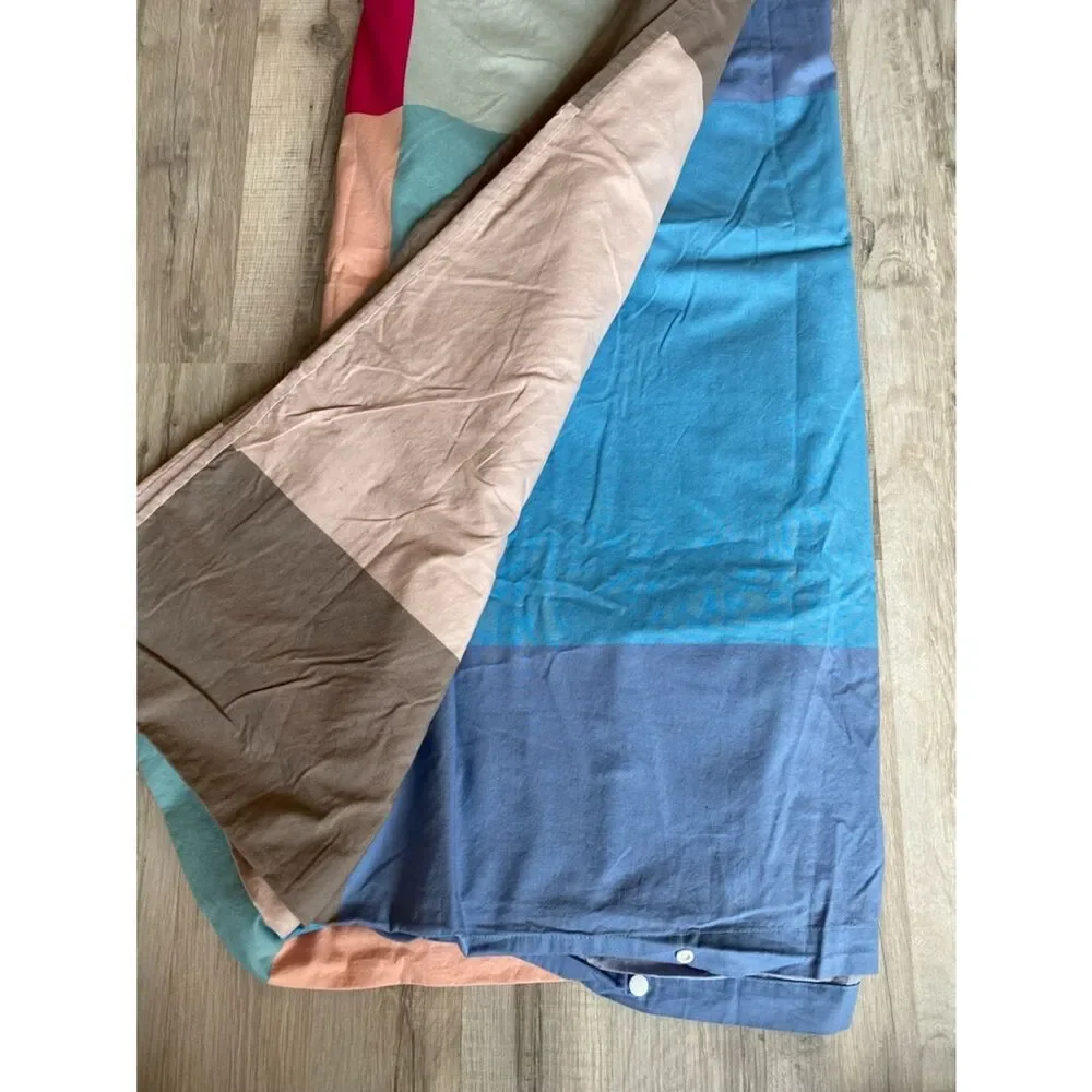 IKEA Cotton Duvet Cover in Multi-Colored Squared